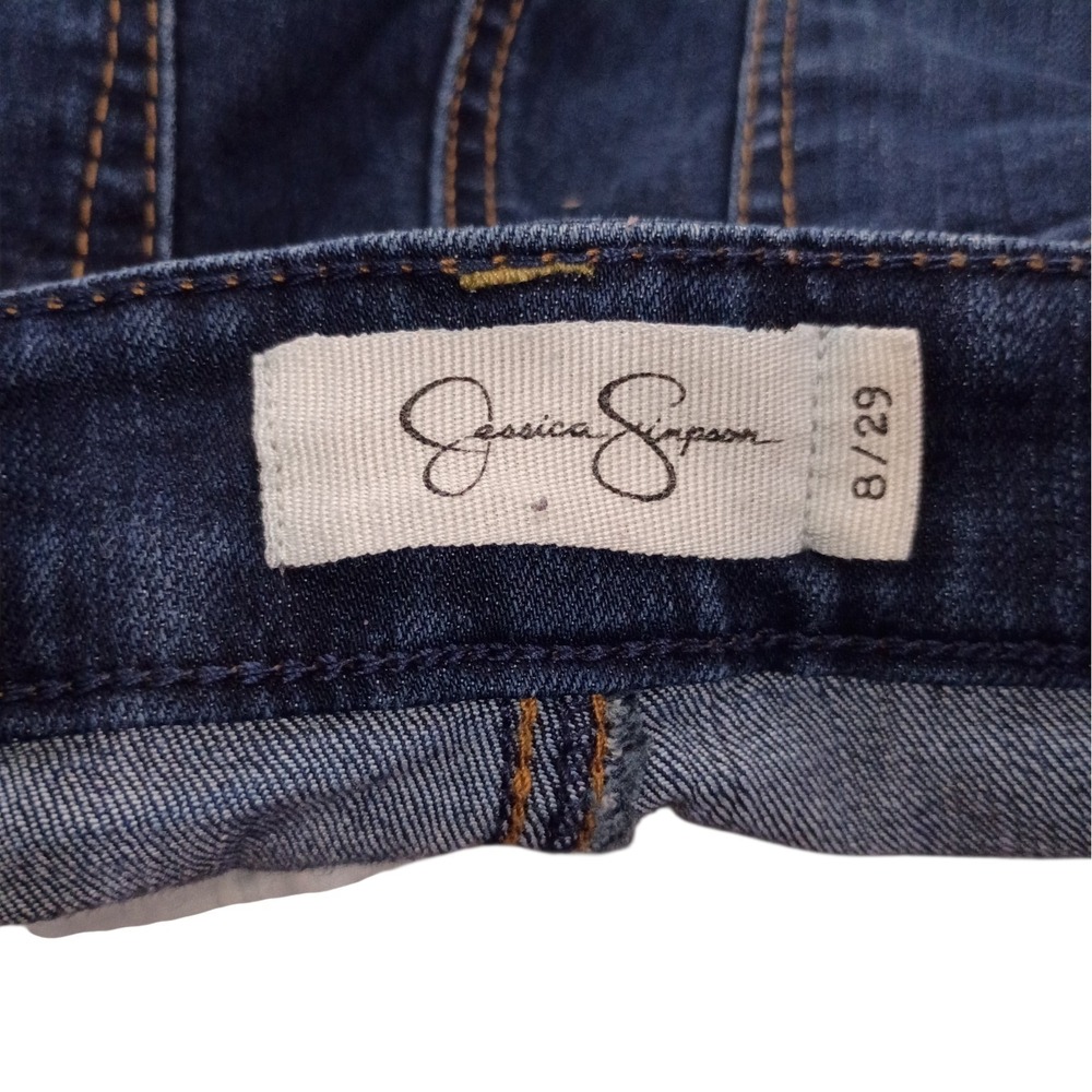 Jessica Simpson High Rise Flare Jeans Women's 8/29 Blue Stretch Denim - Picture 5 of 8